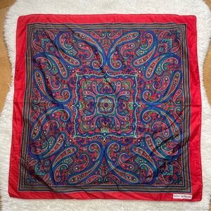 Gina Ruccini paisley retro 80’s primary color square scarf